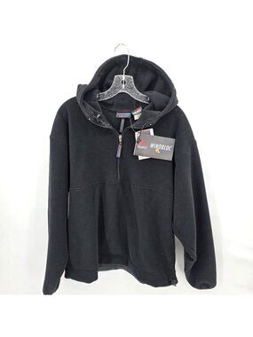 Malden Polar Fleece Jacket Mens M Black Windbloc 1/4 Zip Pullover Outdoor Hiking